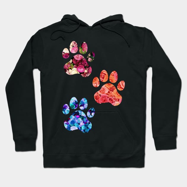 Rose Paw Print Trio Hoodie by annmariestowe